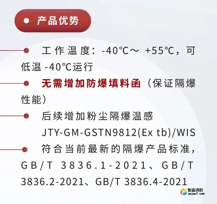JTY-GM-GSTN9811(Ex)/WIS、GSTN9812(Ex)/WIS海灣隔爆煙感溫感產品優勢